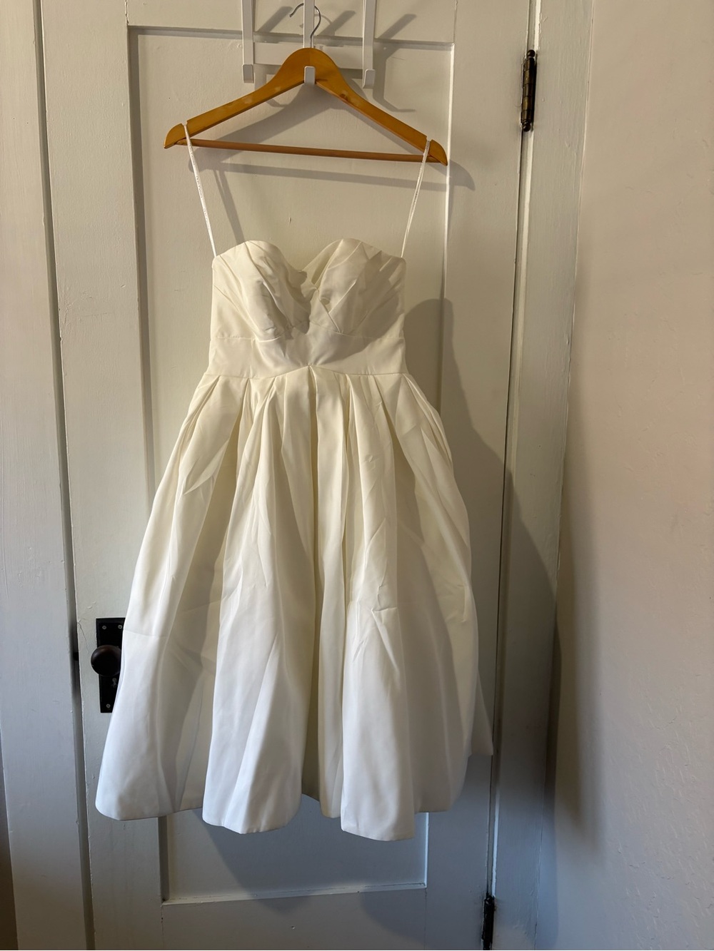 Oleg Cassini Strapless White Midi Skirt Wedding Dress